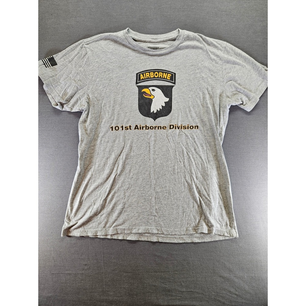 Authentically American 101st Airborne Division Screaming Eagles Gray T-Shirt L
